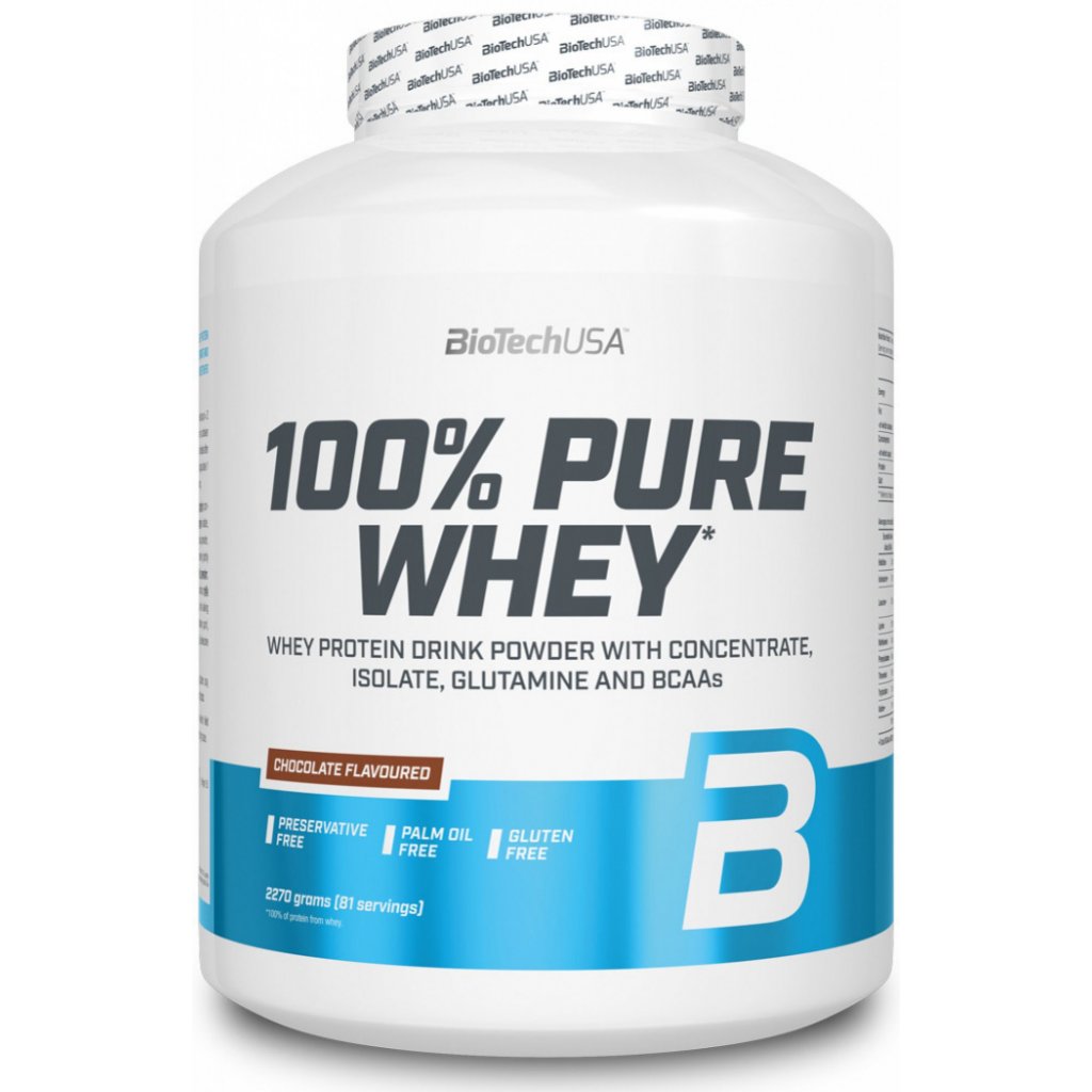 BioTech USA 100% Pure Whey Protein, 2270 g Příchuť: lískový oříšek