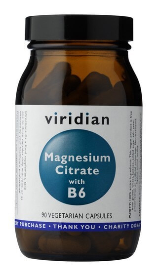 Viridian Magnesium Citrate with Vitamin B6 90 kapslí