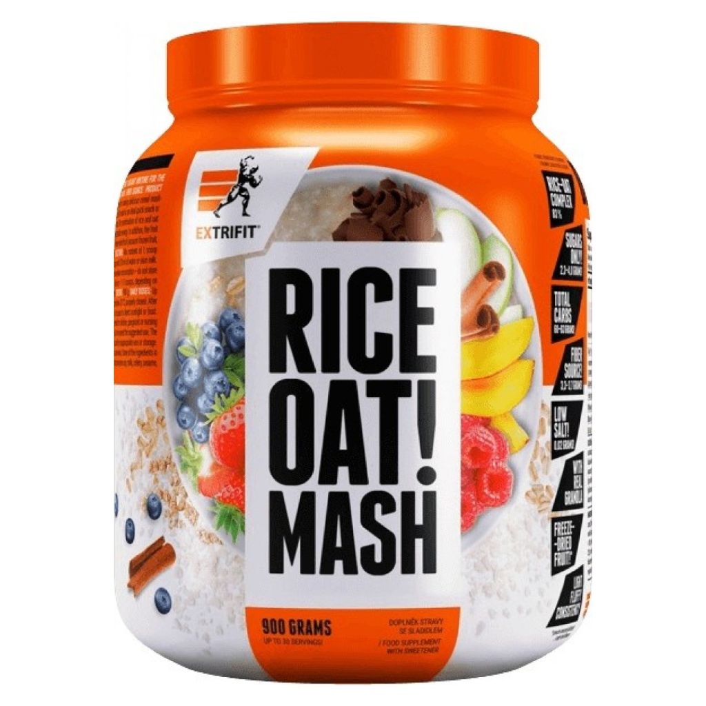 Extrifit Rice & Oat Mash, 900 g Příchuť: malina