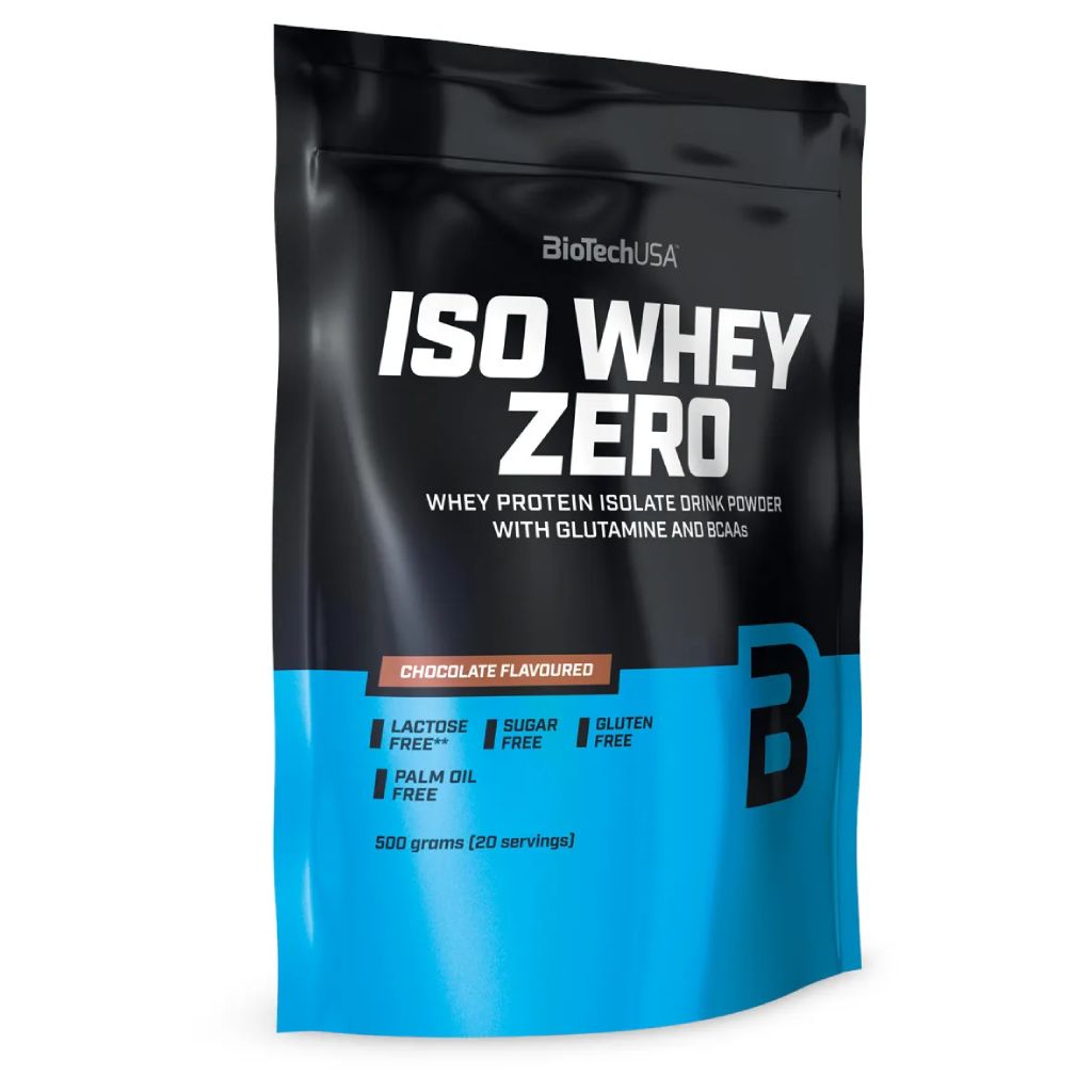 BioTech USA ISO Whey ZERO, Protein bez laktózy, 500 g + Shaker ZDARMA Příchuť: jahoda