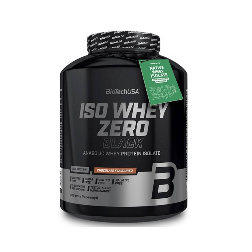 BioTech USA ISO Whey Zero Black, Protein bez laktózy, 2270 g Příchuť: jahoda