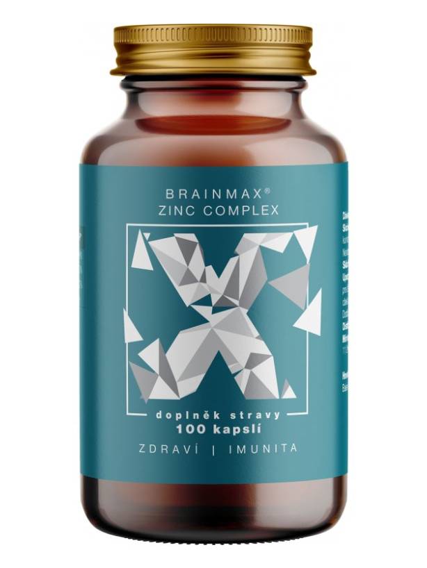 BrainMax Zinc Complex, Zinek, Selen, Měď a Kurkuma, 100 kapslí