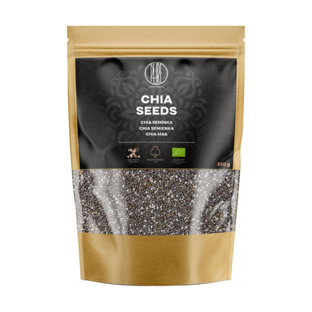 BrainMax Pure Chia semínka BIO, 250 g