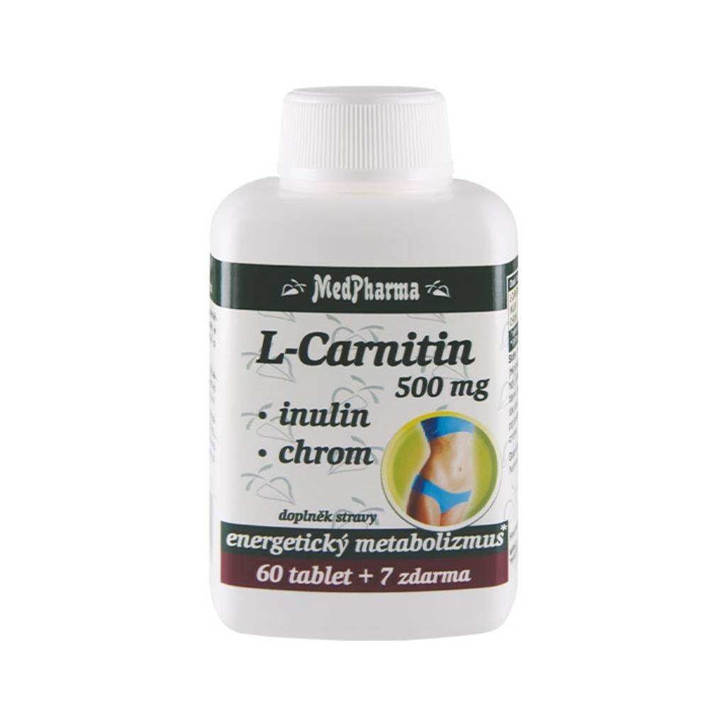 MedPharma L-Carnitin 500 mg + inulin + chrom, 67 tablet