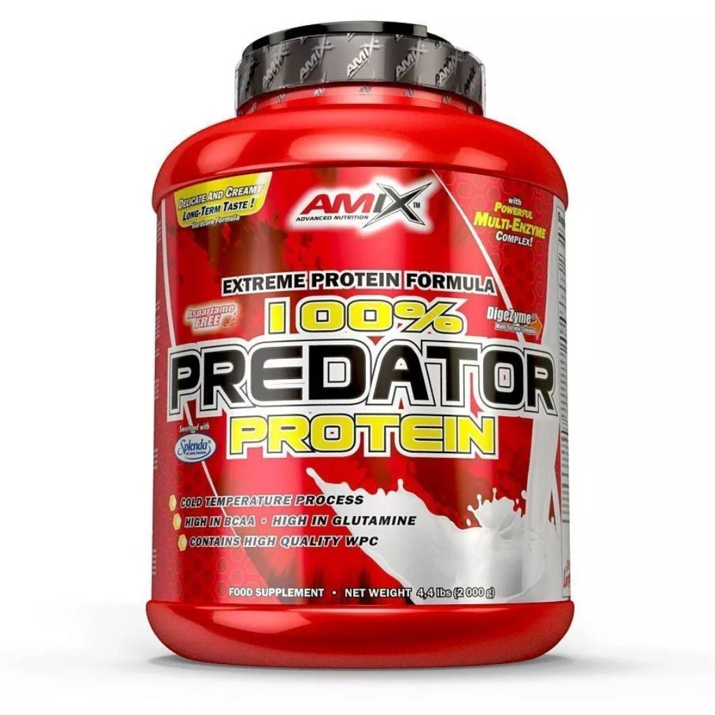 AMIX 100% Predator Protein, 2000 g Příchuť: jahoda