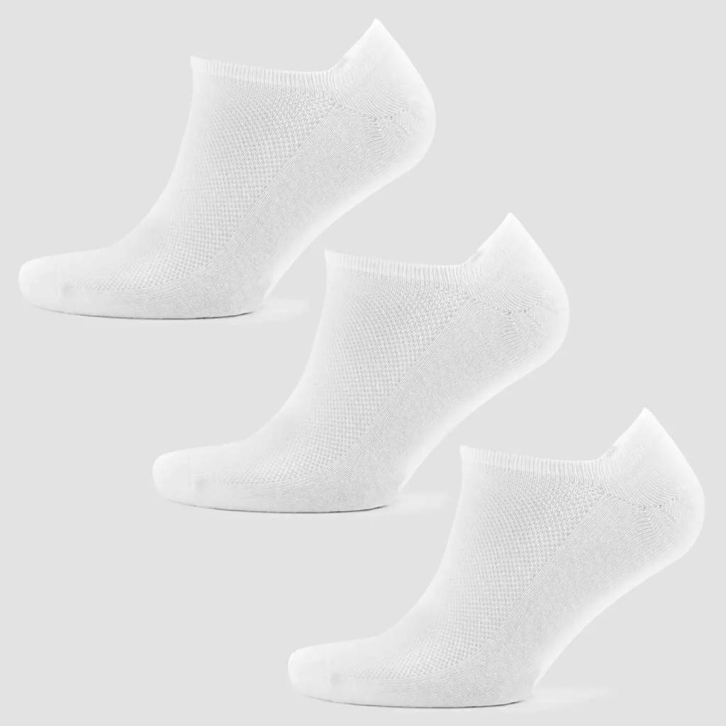 MyProtein Pánské kotníkové ponožky 3 páry, UK 6-8, Bílá
