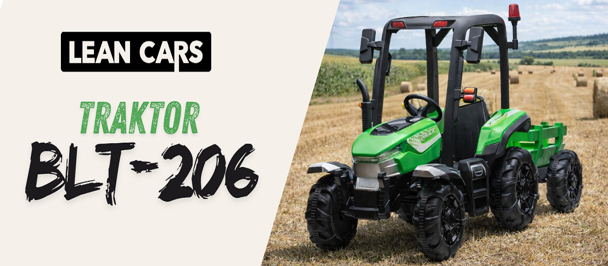 Dětský elektrický traktor LEAN CARS BLT-206 – zelený 🚜⚡
