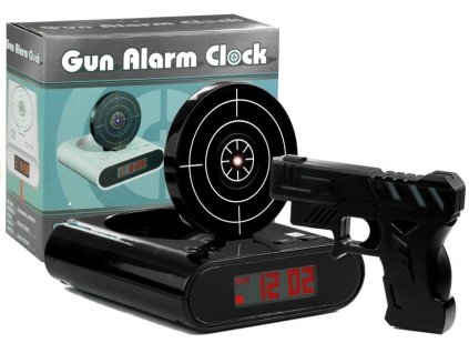 eng pl Gun Alarm Clock with Laser Pistol Black 3682 2