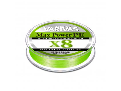 Šňůra VARIVAS Max Power PE X8 Lime Green #2,0 150m 0,235mm 14,97kg
