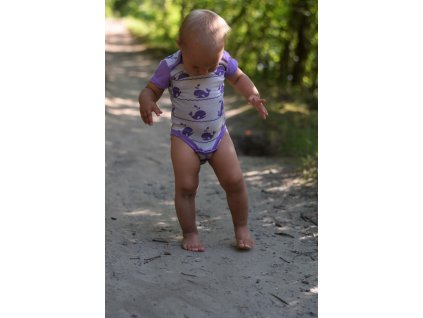 Crawler Merino rastúce detské body Veľryby Levanduľová