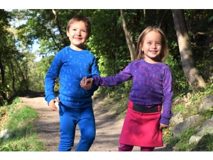 ActiveKids merino detské unisex tričko s dlhým rukávom teplé - Lesné zvieratká