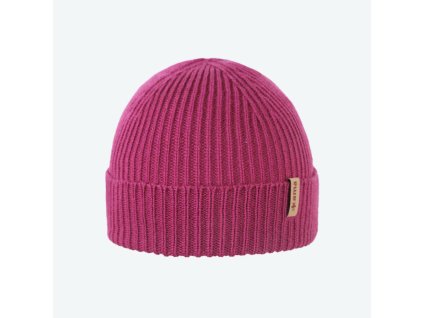 Detská zimná pletená merino čiapka z vlny Kama ruzova