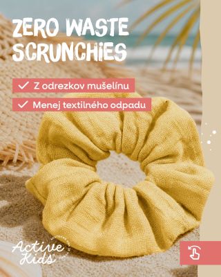 Zero waste látkové gumičky do vlasov Scrunchies vznikli využitím odrezkov mušelínu po výrobe ponč a osušiek, ktoré tiež...