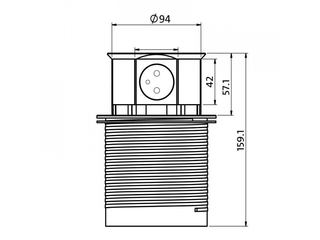 Solight prodlužovací přívod, 4 zásuvky, černý, 1,5m, výsuvný blok zásuvek, kruhový tvar