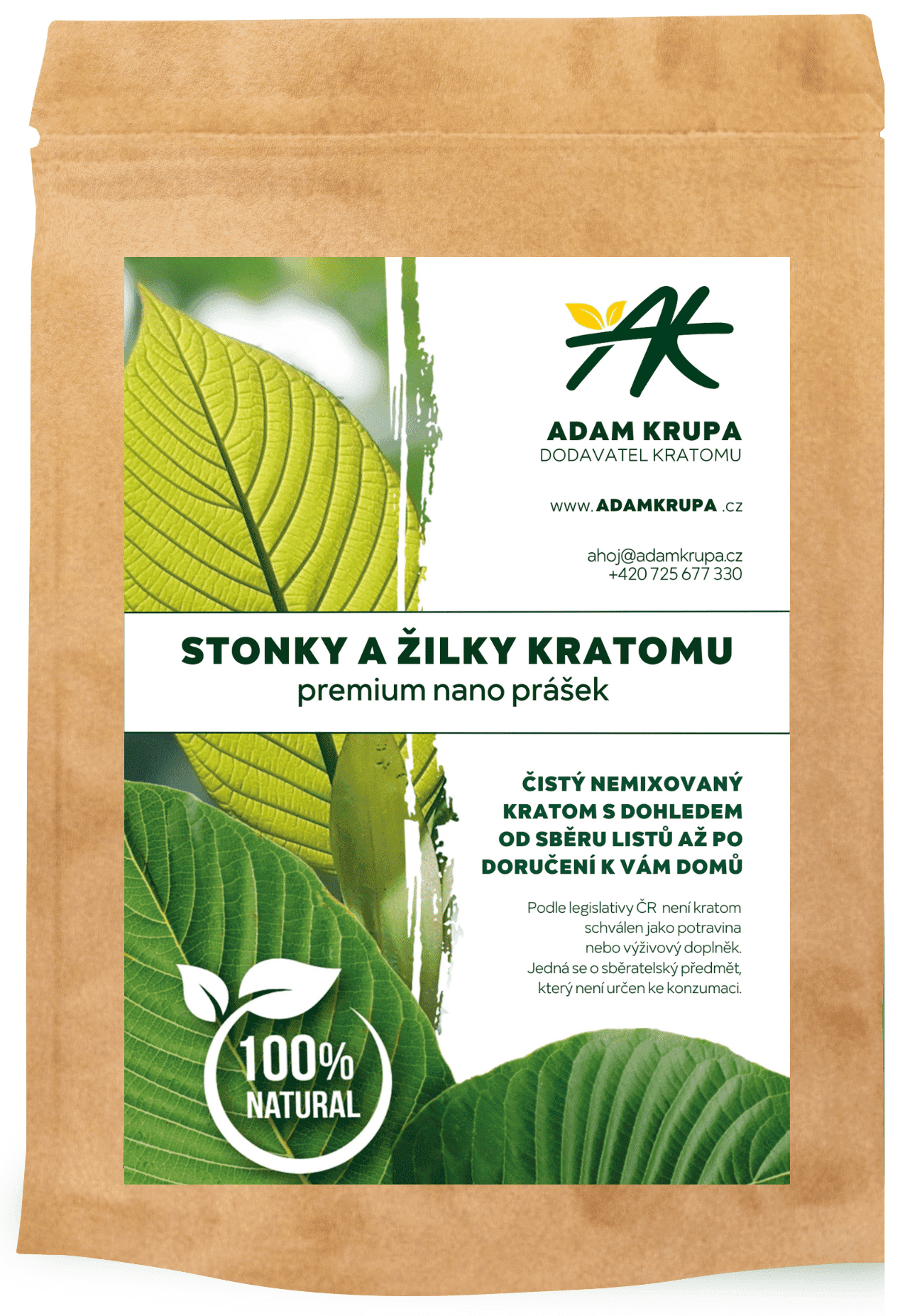 Stonky a žilky kratomu premium nano prášek Hmotnost: 50 g