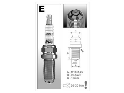 zapaľovacia sviečka ER15SXC Premium EVO series , BRISK - Česká republika