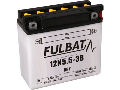 batéria 12V 12N55-3B 5 5Ah 55A konvenčná 135x60x130 FULBAT vrátane elektrolytu
