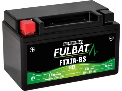 batéria 12V YTX7A-BS GEL 12V 6Ah 90A bezúdržbová GEL technológia 150x87x93 FULBAT aktivovaná vo výrobe