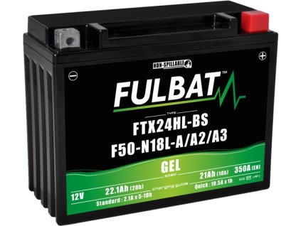 batéria 12V YTX24HL-BS / F50-N18L-A3 GEL 21Ah 350A bezúdržbová technológia GEL 205x87x162 FULBAT aktivovaná z výroby