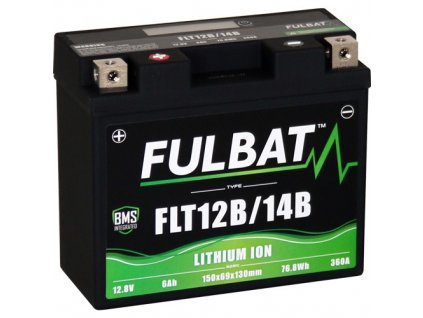 lítiová batéria LiFePO4 YT12B-BS, YT14B-BS FULBAT 12V, 6Ah, 360A, hmotnosť 0,82 kg, 150x69x130
