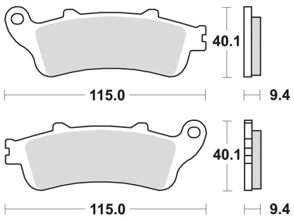 brzdové doštičky BRAKING semi-metalická zmes SM1 2 ks v balení