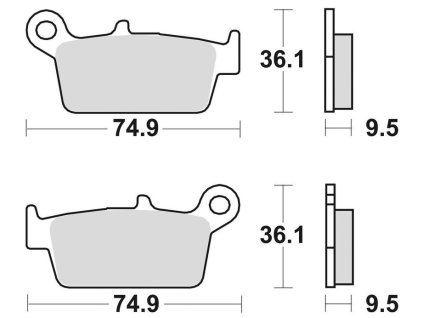 brzdové doštičky BRAKING semi-metalická zmes SM1 2 ks v balení