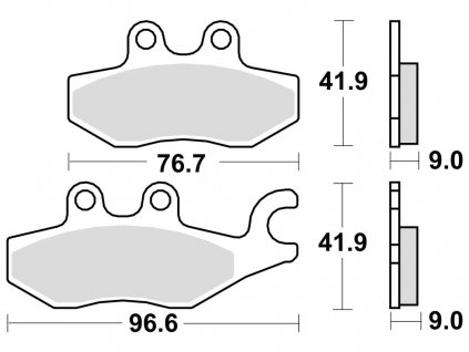 brzdové doštičky BRAKING semi-metalická zmes SM1 2 ks v balení