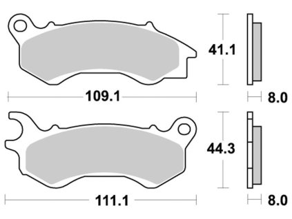brzdové doštičky BRAKING semi-metalická zmes SM1 2 ks v balení