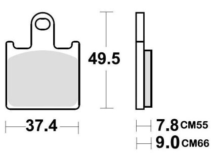 brzdové doštičky BRAKING semi metalická zmes CM66 2 ks v balení