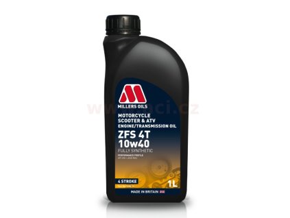 MILLERS OILS ZFS 10W40, plne syntetický olej pre motory 4T, vhodný pre aplikácie s mokrou spojkou 1 l