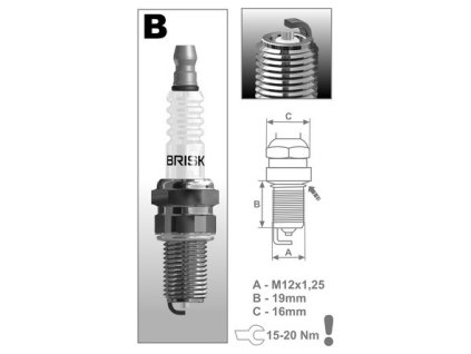zapaľovacia sviečka B12S série Silver Racing, BRISK - Česká republika