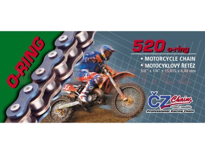 reťaz 520ORM ČZ - CZ farba čierna 112 článkov vrátane rozpojovacej spojky CLIP