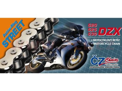 reťaz 525DZX ČZ - CZ farba čierna 122 článkov vrátane nitovacej spojky RIVET