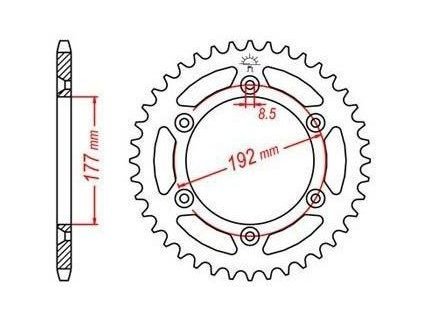 oceľové reťazové koleso pre sekundárne reťaze typ 520, JT - Anglicko (52 zubov)