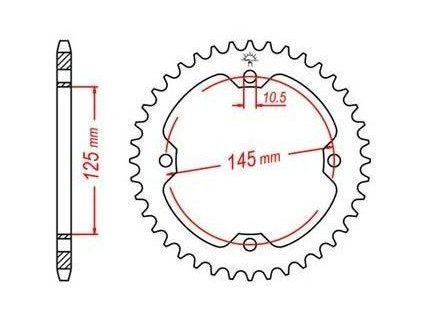 oceľové reťazové koleso pre sekundárne reťaze typ 520 JT - Anglicko 38 zubov