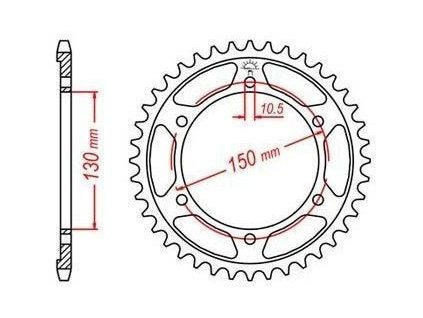 oceľové reťazové koleso pre sekundárne reťaze typ 525 JT - Anglicko 47 zubov