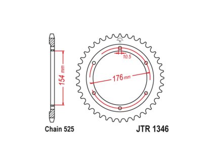 oceľové reťazové koleso pre sekundárne reťaze typu 525, JT (43 zubov)