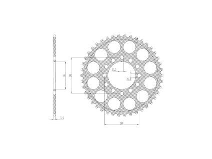 duralové reťazové koleso pre sekundárne reťaze typu 520, SUNSTAR (41 zubov)