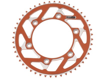 reťazové koleso MASTER z duralovej zliatiny pre sekundárne reťaze typu 420, Q-TECH (oranžovo eloxované, 46 zubov)