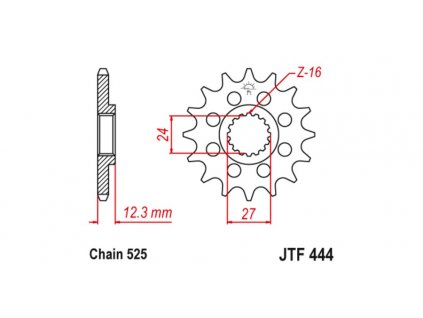 reťazové koleso pre sekundárne reťaze typu 525, JT (17 zubov)