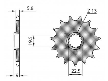 reťazové koleso pre sekundárne reťaze typu 520, SUNSTAR (14 zubov)