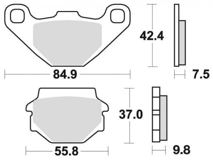 brzdové doštičky BRAKING semi-metalická zmes SM1 2 ks v balení