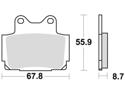 brzdové doštičky BRAKING semi-metalická zmes SM1 2 ks v balení