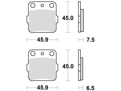 brzdové doštičky, BRAKING (semi-metalická zmes SM1) 2 ks v balení