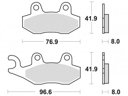 brzdové doštičky BRAKING semi-metalická zmes SM1 2 ks v balení