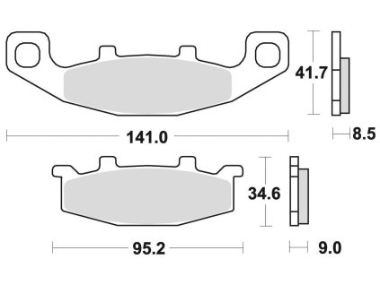 brzdové doštičky BRAKING semi-metalická zmes SM1 2 ks v balení
