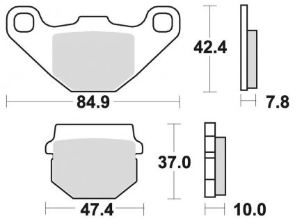 brzdové doštičky, BRAKING (semi-metalická zmes SM1) 2 ks v balení