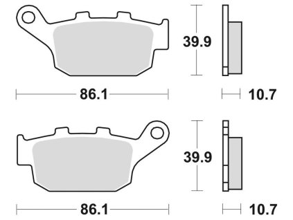 brzdové doštičky BRAKING semi-metalická zmes SM1 2 ks v balení