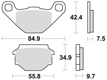 brzdové doštičky BRAKING semi-metalická zmes SM1 2 ks v balení
