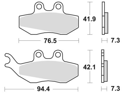 brzdové doštičky BRAKING semi-metalická zmes SM1 2 ks v balení